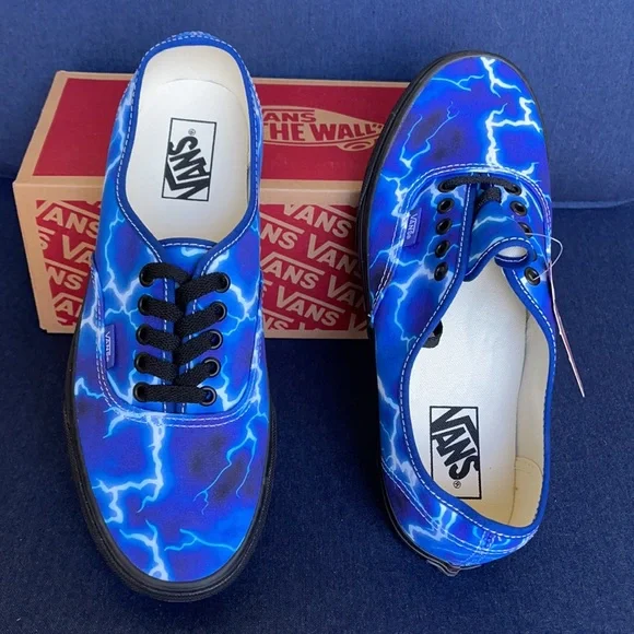 Vans Men’s Authentic Lightning Black/Blue Sneakers - Picture 13 of 16